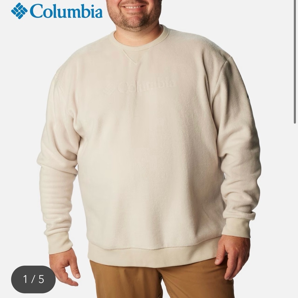 Columbia Men's Off-White Steens Mountain Crew 2.0
